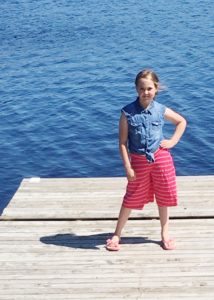 Sew a pair of super quick and easy on-trend bottoms with the brand-new childrens culottes sewing pattern! Available in sizes 12 months to 12 years.